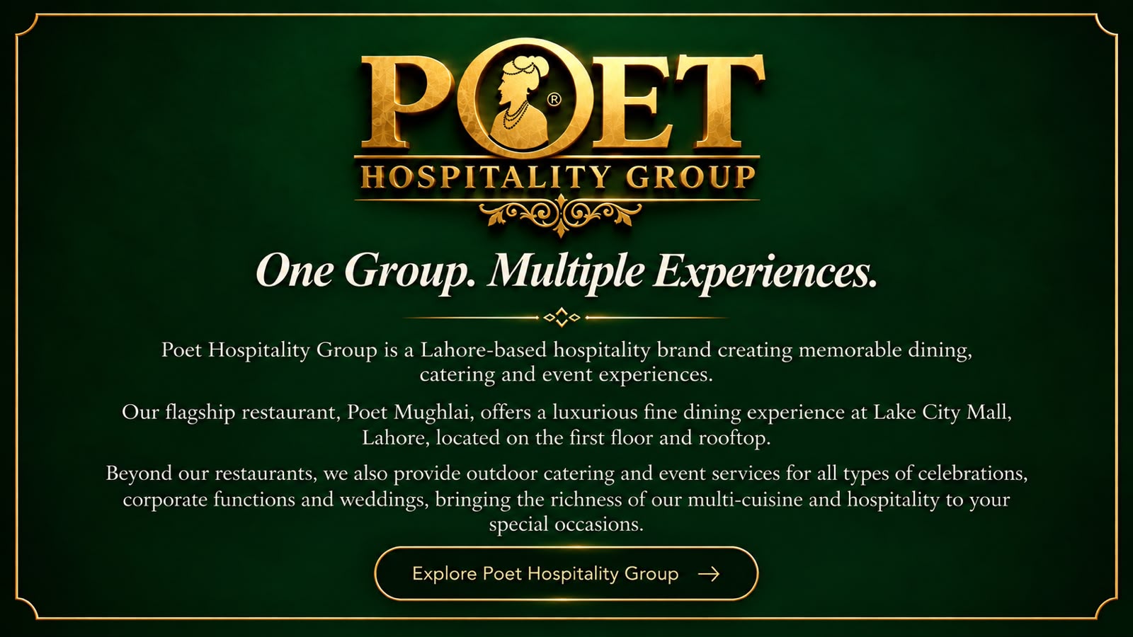 Poet Hospitality Group catering and event planners